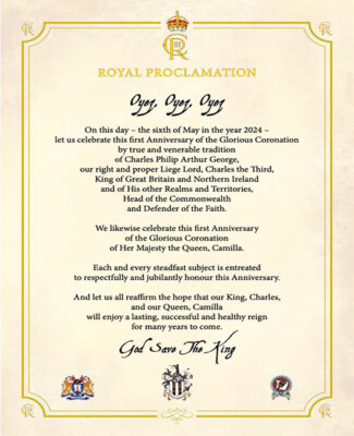 KIngs Coronation Royal Proclaimation